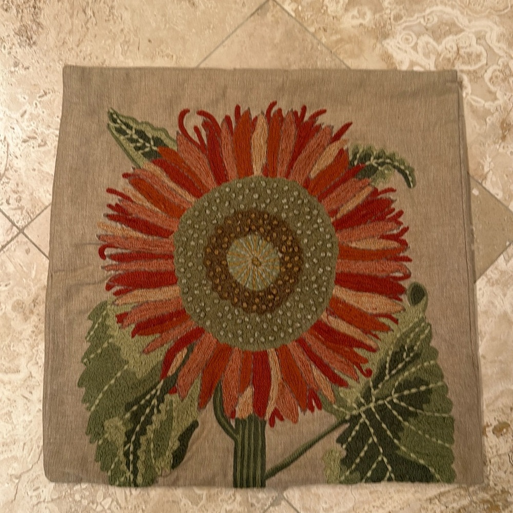 Pottery Barn embroidered pillow cover